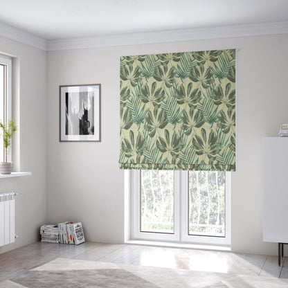 Trees Floral Theme Pattern In Blue Colour Chenille Jacquard Furniture Fabric JO-807 - Roman Blinds