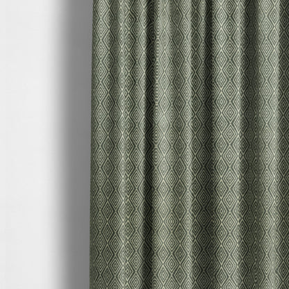 Diamond Geometric Pattern In Grey Colour Chenille Upholstery Fabric JO-808 - Made To Measure Curtains