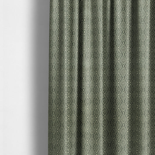 Diamond Geometric Pattern In Grey Colour Chenille Upholstery Fabric JO-808 - Made To Measure Curtains