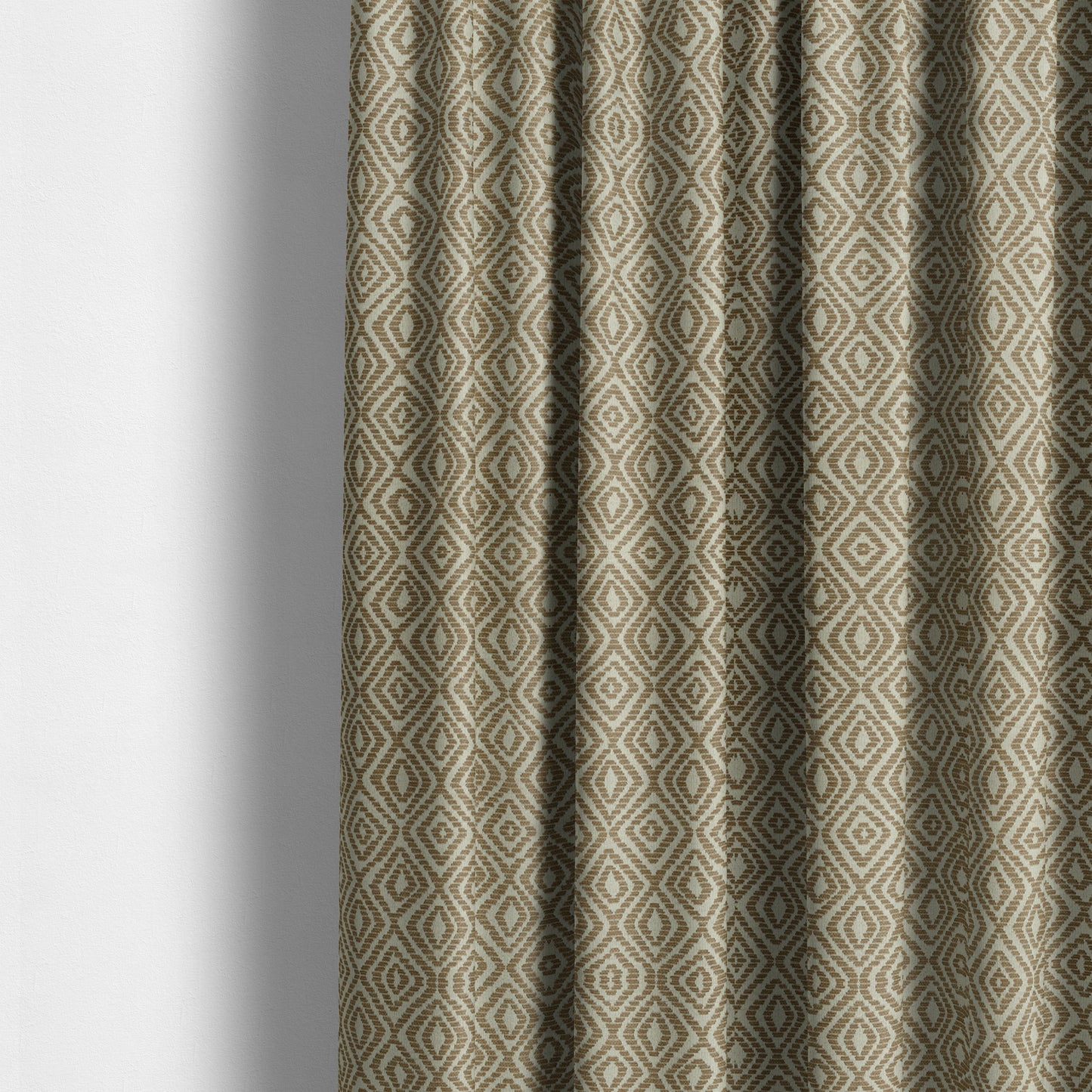 Geometric Diamond Modern Pattern In Brown Colour Chenille Upholstery Fabric JO-814 - Made To Measure Curtains