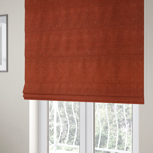 Soft Quality Woven Red Terracotta Colour Semi Plain Upholstery Fabric JO-848 - Roman Blinds