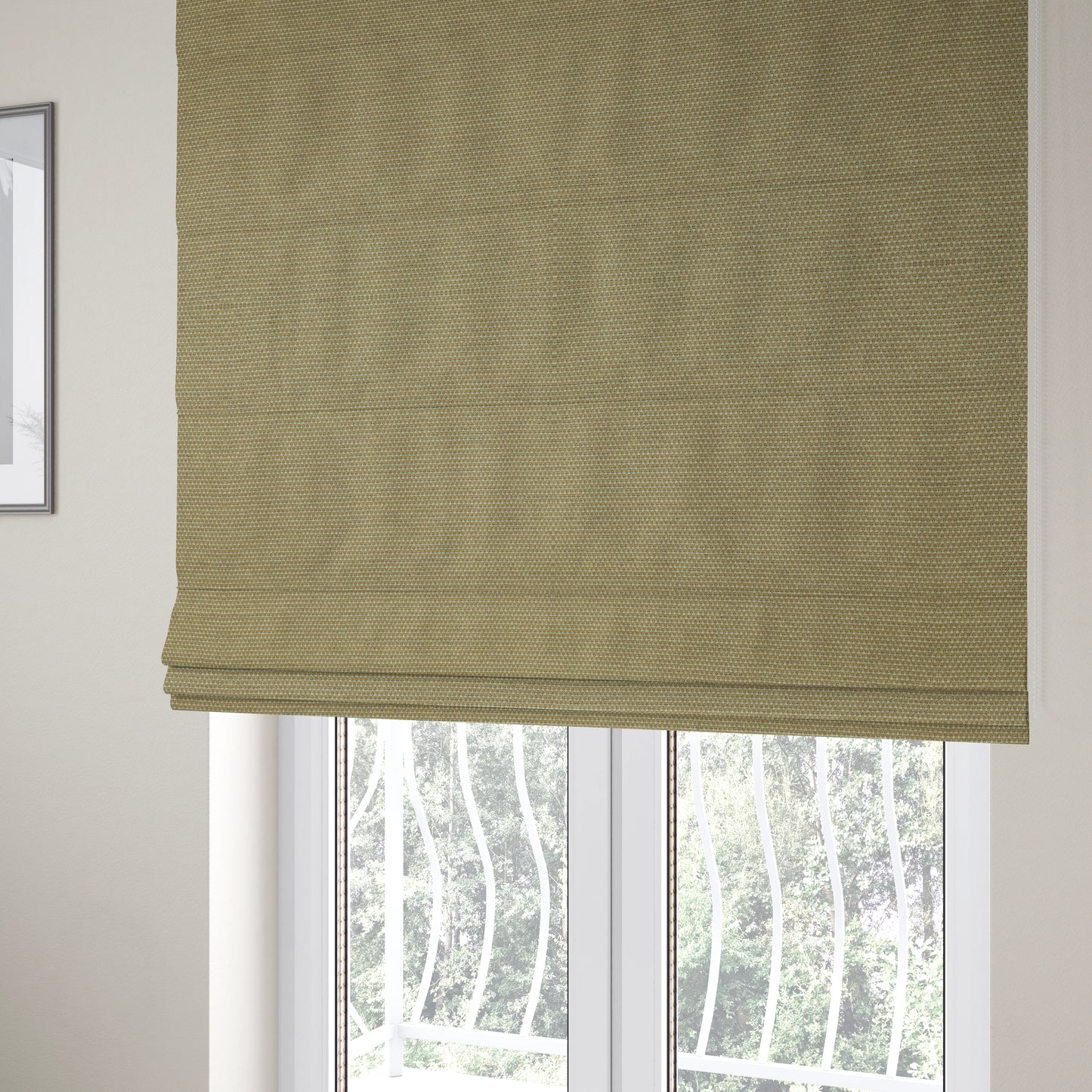 Lyon Soft Like Cotton Woven Hopsack Type Chenille Upholstery Fabric Beige Colour JO-850 - Roman Blinds