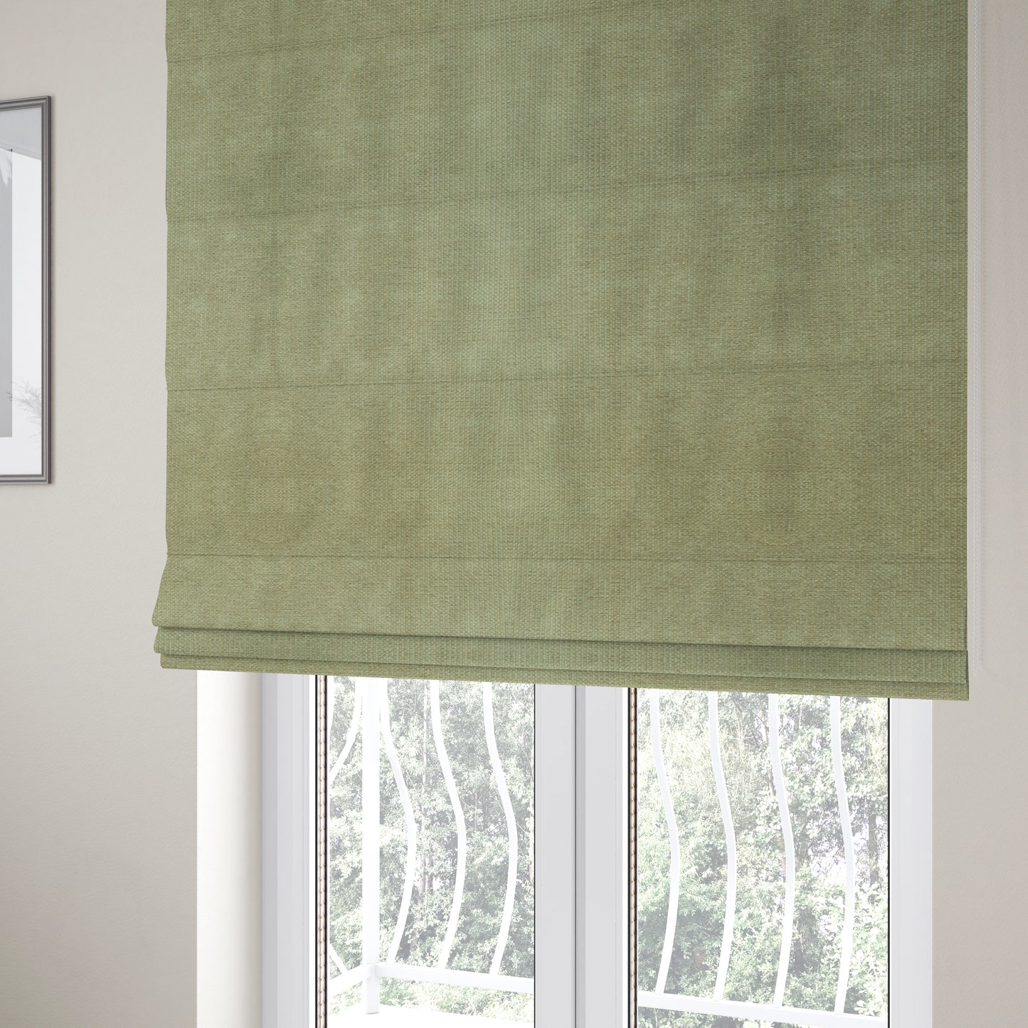 Soft Plain Textured Chenille Fabric In Beige Colour Upholstery Fabric JO-859 - Roman Blinds