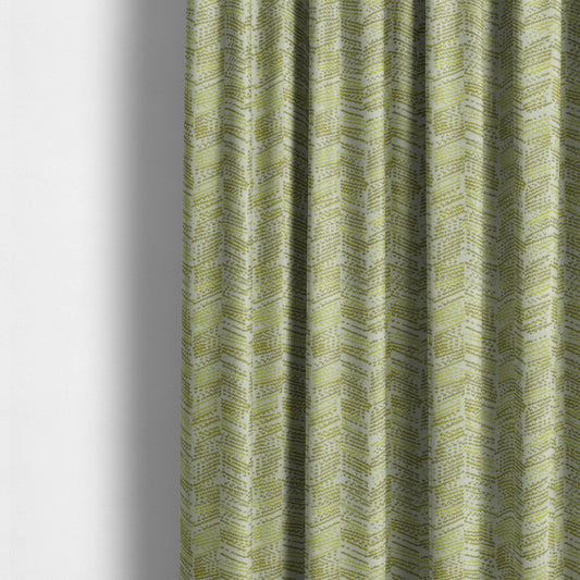 Small Stripe Pattern Lime Green Colour Chenille Upholstery Fabric JO-863 - Made To Measure Curtains