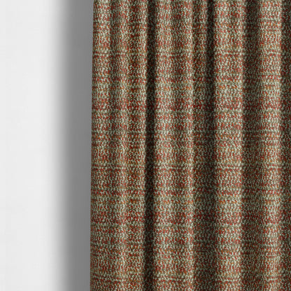 Abstract Pattern In Red Orange Brown Colour Chenille Upholstery Fabric JO-885 - Made To Measure Curtains