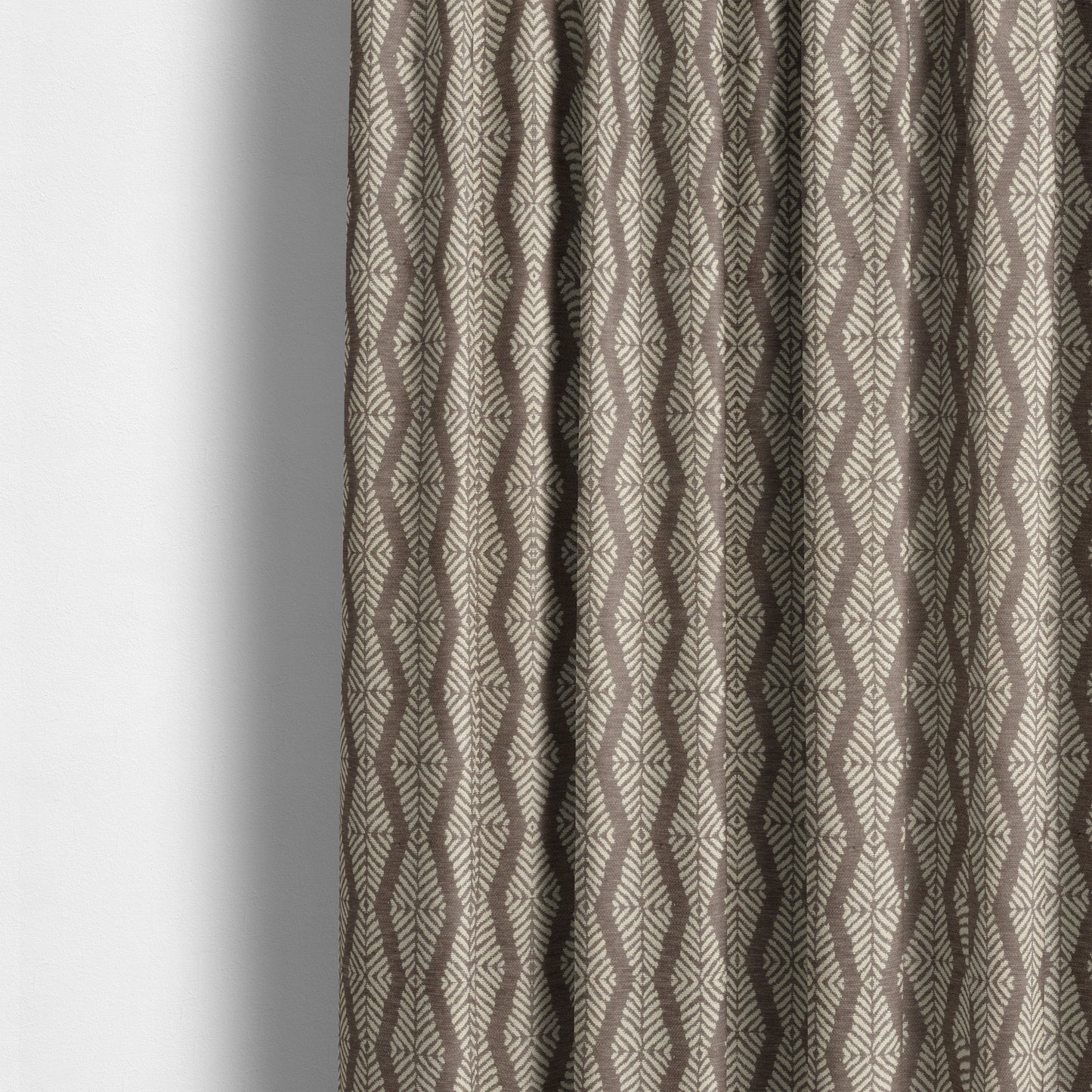 Brown Colour Striped Pattern Chenille Upholstery Fabric JO-888 - Made To Measure Curtains