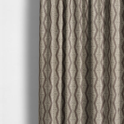 Brown Colour Striped Pattern Chenille Upholstery Fabric JO-888 - Made To Measure Curtains