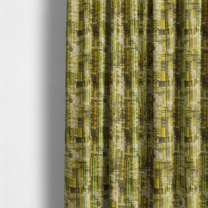 Abstract Full Pattern In Green Brown Colour Velvet Upholstery Fabric JO-890 - Made To Measure Curtains