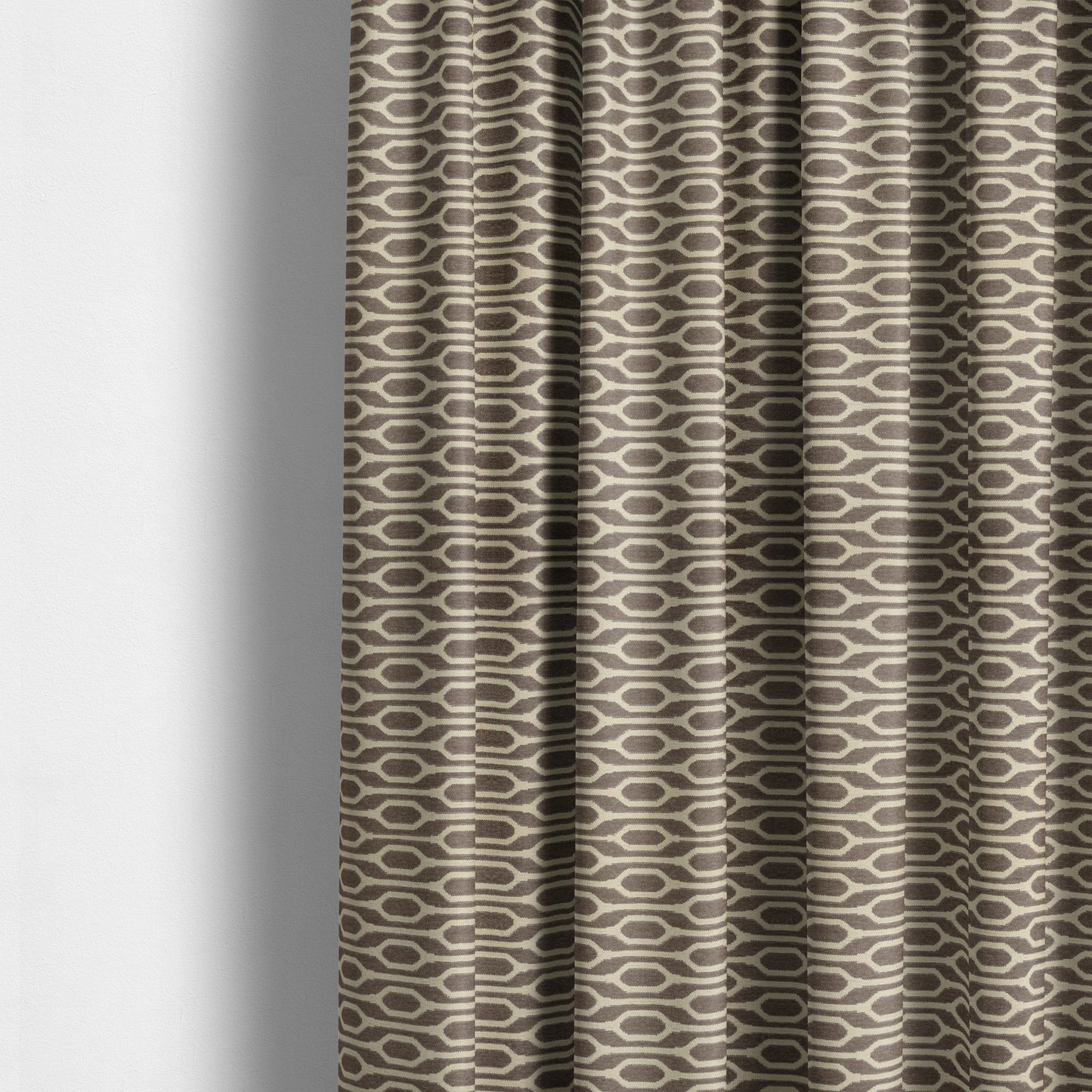 Brown Colour Eclipsed Striped Pattern Chenille Upholstery Fabric JO-903 - Made To Measure Curtains