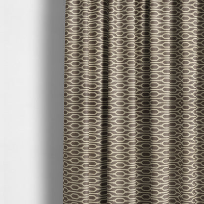 Brown Colour Eclipsed Striped Pattern Chenille Upholstery Fabric JO-903 - Made To Measure Curtains