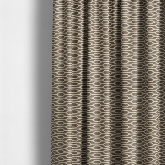 Brown Colour Eclipsed Striped Pattern Chenille Upholstery Fabric JO-903 - Made To Measure Curtains