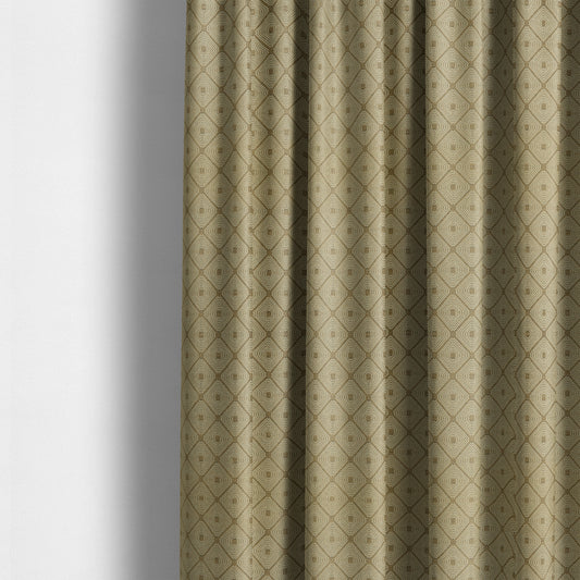 Diamond Geometric Pattern In Brown Colour Chenille Upholstery Furnishing Fabric JO-905 - Made To Measure Curtains