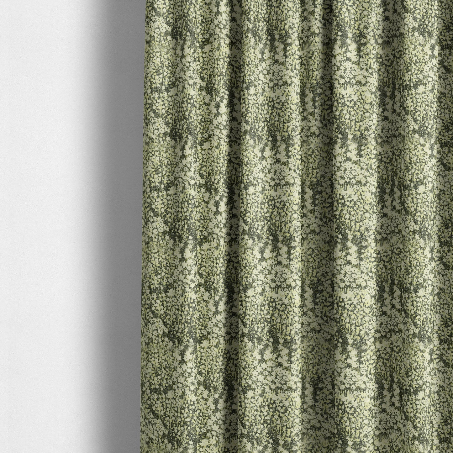 Garden Of Flowers In Abstract Pattern Green Colour Chenille Fabric JO-909 - Made To Measure Curtains