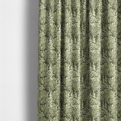 Garden Of Flowers In Abstract Pattern Green Colour Chenille Fabric JO-909 - Made To Measure Curtains