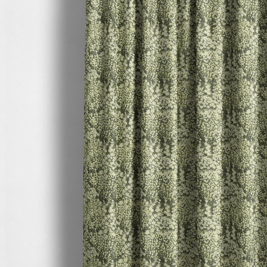 Garden Of Flowers In Abstract Pattern Green Colour Chenille Fabric JO-909 - Made To Measure Curtains