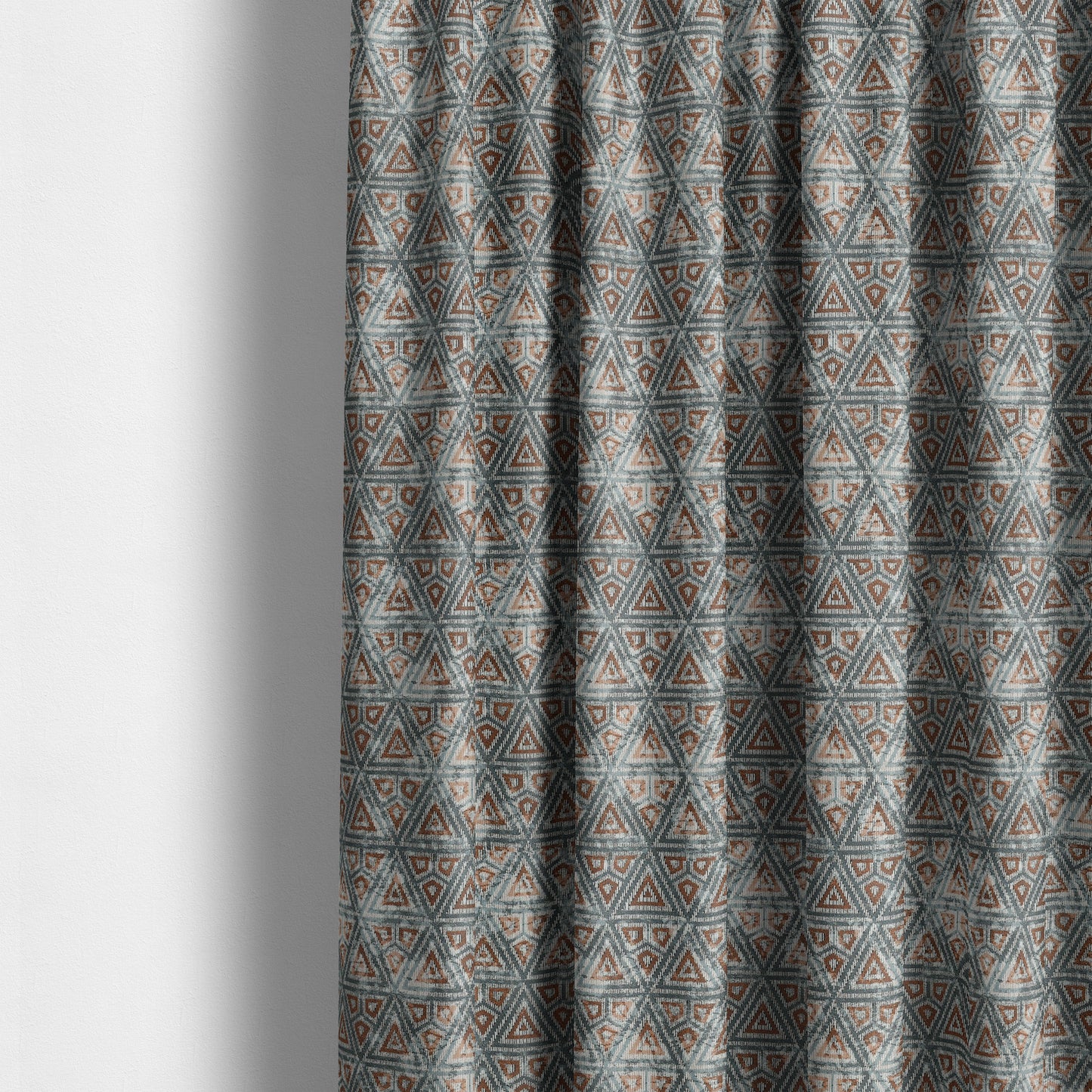 Blue Orange White Balanced Shapes Design Soft Chenille Upholstery Fabric JO-91 - Made To Measure Curtains