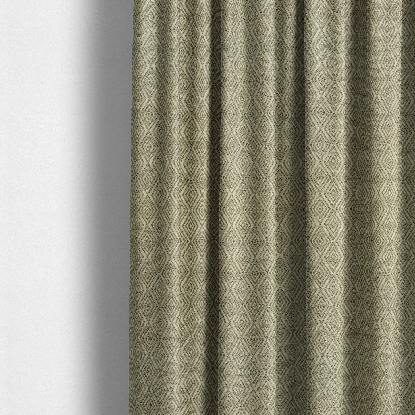 Diamond Geometric Pattern In Brown Colour Chenille Upholstery Furnishing Fabric JO-915 - Made To Measure Curtains