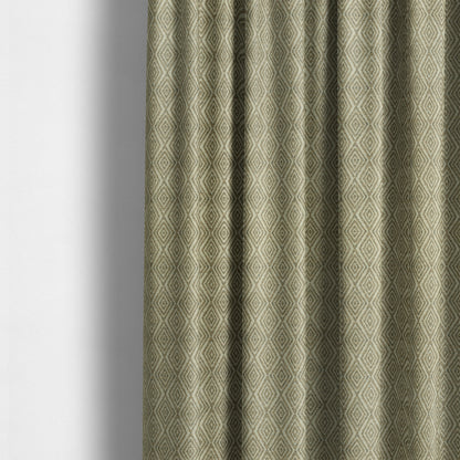 Diamond Geometric Pattern In Brown Colour Chenille Upholstery Furnishing Fabric JO-915 - Made To Measure Curtains