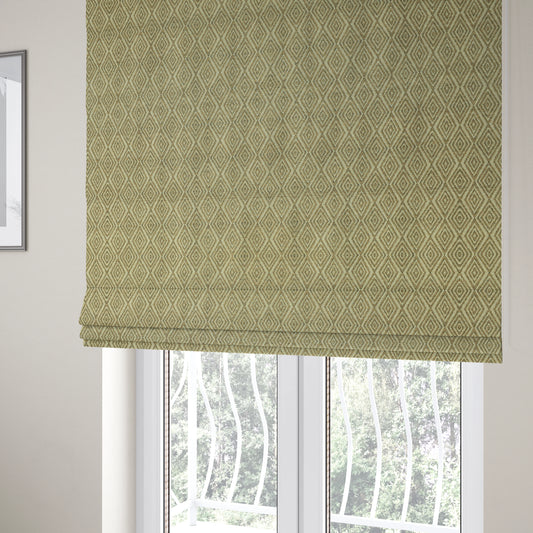 Diamond Geometric Pattern In Brown Colour Chenille Upholstery Furnishing Fabric JO-915 - Roman Blinds