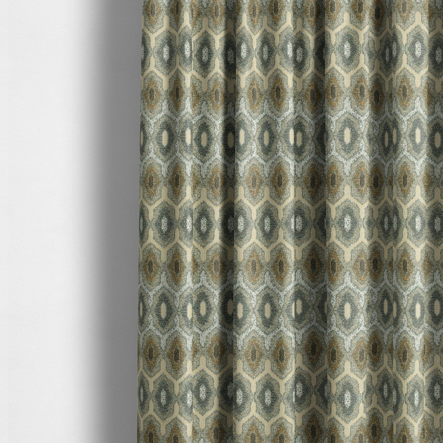 Decorative Weave Geometric Yellow Blue Colour Pattern Jacquard Fabric JO-940 - Made To Measure Curtains