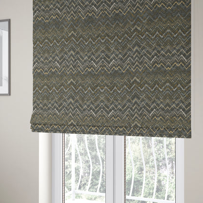 Elwin Decorative Weave Green Blue Colour Waves Pattern Jacquard Fabric JO-947 - Roman Blinds