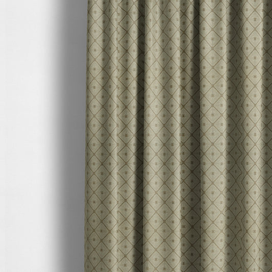 Geometric Pattern In Brown Colour Chenille Upholstery Furnishing Fabric JO-960 - Made To Measure Curtains