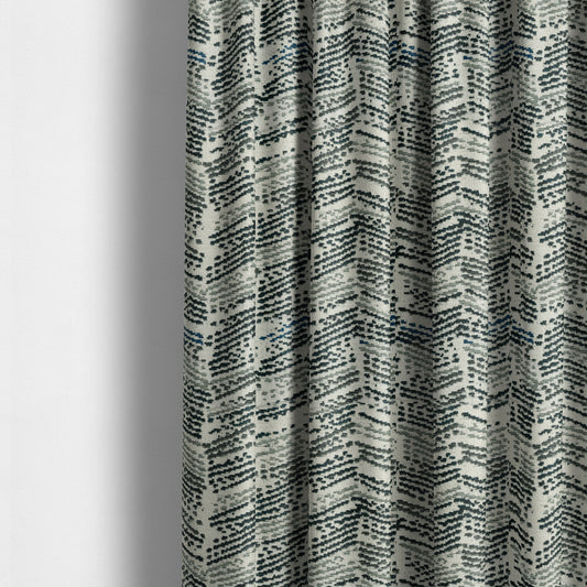 Small Stripe Pattern Blue Colour Chenille Upholstery Fabric JO-964 - Made To Measure Curtains