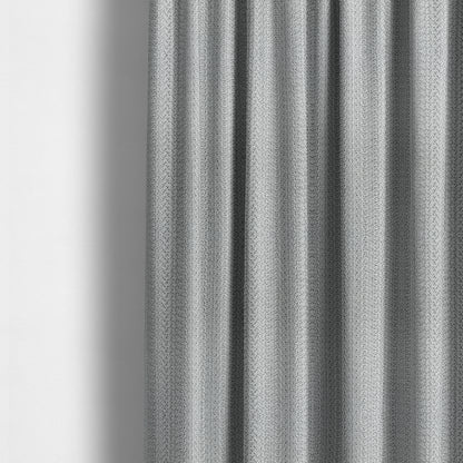 Gloria Plain Stripe Textured Chenille Upholstery Fabric In White Colour JO-97 - Made To Measure Curtains