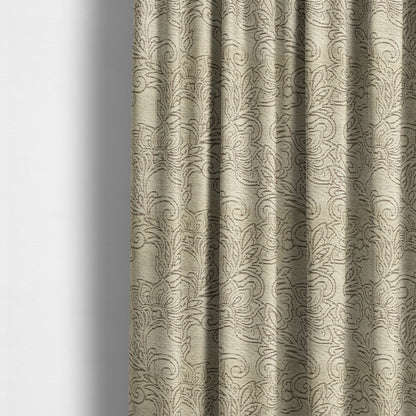 Voyage Of Floral Pattern In Cream Colour Woven Soft Chenille Upholstery Fabric JO-972 - Made To Measure Curtains