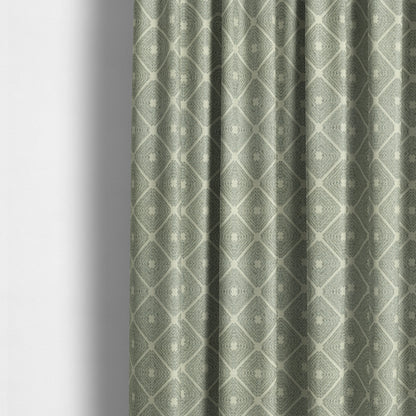 Diamond Geometric Pattern In Grey Colour Chenille Upholstery Furnishing Fabric JO-973 - Made To Measure Curtains