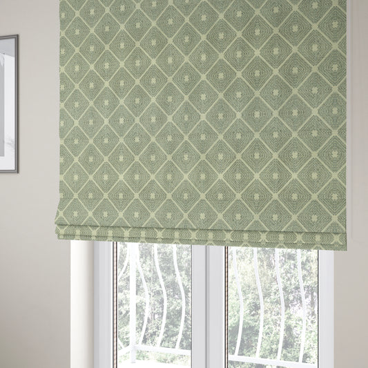 Diamond Geometric Pattern In Grey Colour Chenille Upholstery Furnishing Fabric JO-973 - Roman Blinds