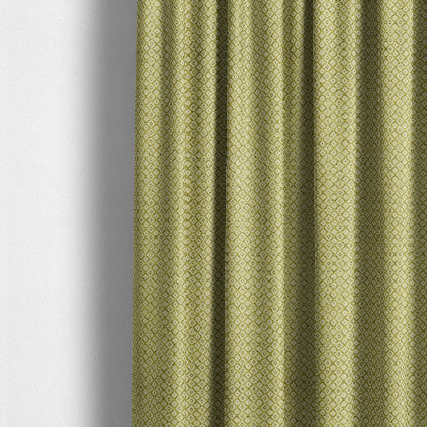 Diamond Geometric Pattern In Green Colour Chenille Upholstery Furnishing Fabric JO-974 - Made To Measure Curtains