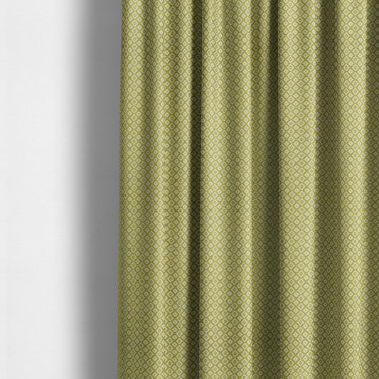 Diamond Geometric Pattern In Green Colour Chenille Upholstery Furnishing Fabric JO-974 - Made To Measure Curtains