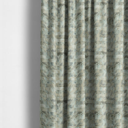 Saphira White Beige Blue Multi Colour Designer Brushed Pattern Soft Chenille Upholstery Fabric JO-98 - Made To Measure Curtains