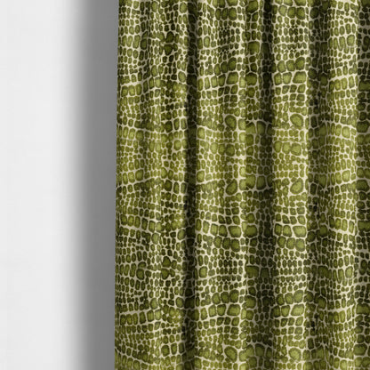 Paved Stones Pattern Cut Velvet Material Green Coloured Upholstery Fabric JO-980 - Made To Measure Curtains