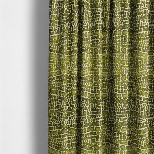 Paved Stones Pattern Cut Velvet Material Green Coloured Upholstery Fabric JO-980 - Made To Measure Curtains