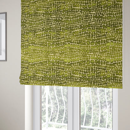 Paved Stones Pattern Cut Velvet Material Green Coloured Upholstery Fabric JO-980 - Roman Blinds