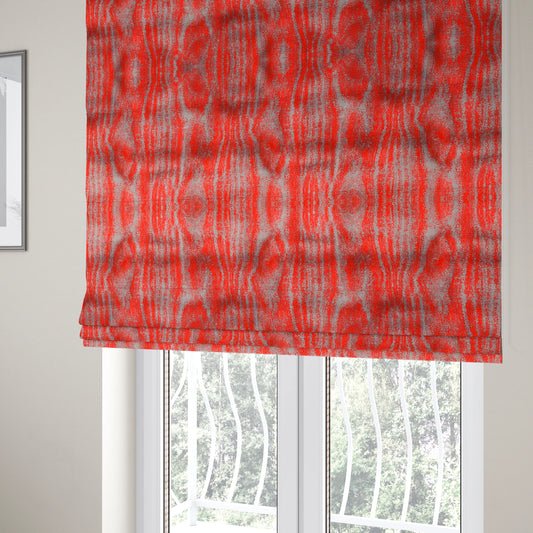 Abstract Full Pattern Velvet Material Red Grey Upholstery Fabric JO-986 - Roman Blinds