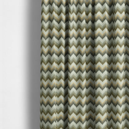 Chevron Pattern Material Grey Yellow Upholstery Fabric JO-989 - Made To Measure Curtains