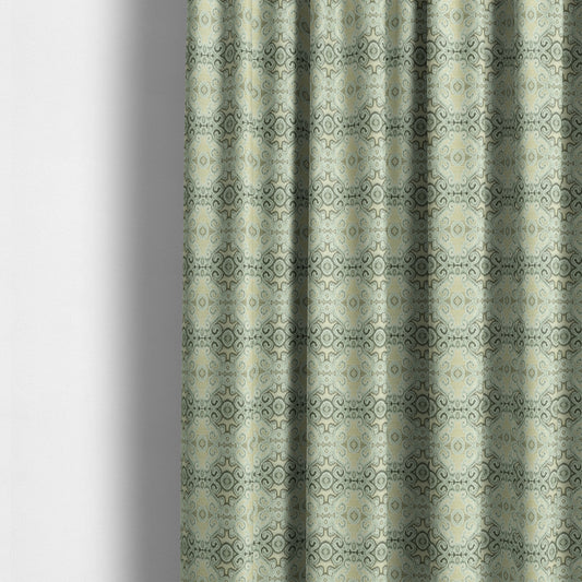 Traditional Italian Damask Pattern In Blue Grey Chenille Furnishing Upholstery Fabric JO-994 - Made To Measure Curtains