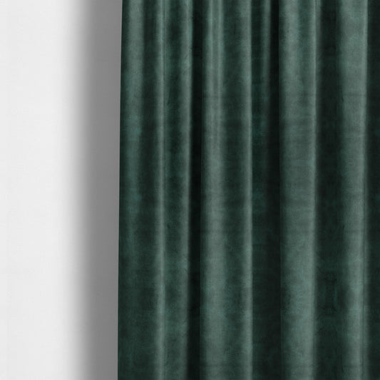 Kansas Distressed Ocean Blue Coloured Velour Velvet Upholstery Curtains Fabric - Made To Measure Curtains