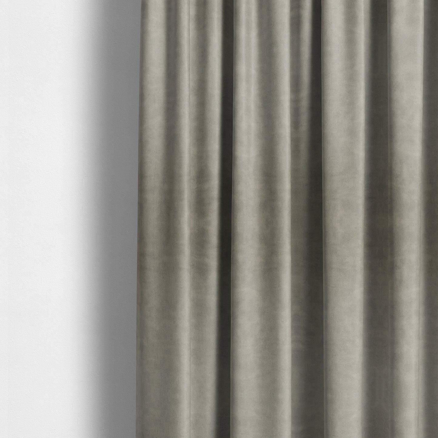 Kansas Distressed Silver Coloured Velour Velvet Upholstery Curtains Fabric - Made To Measure Curtains