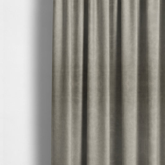 Kansas Distressed Silver Coloured Velour Velvet Upholstery Curtains Fabric - Made To Measure Curtains