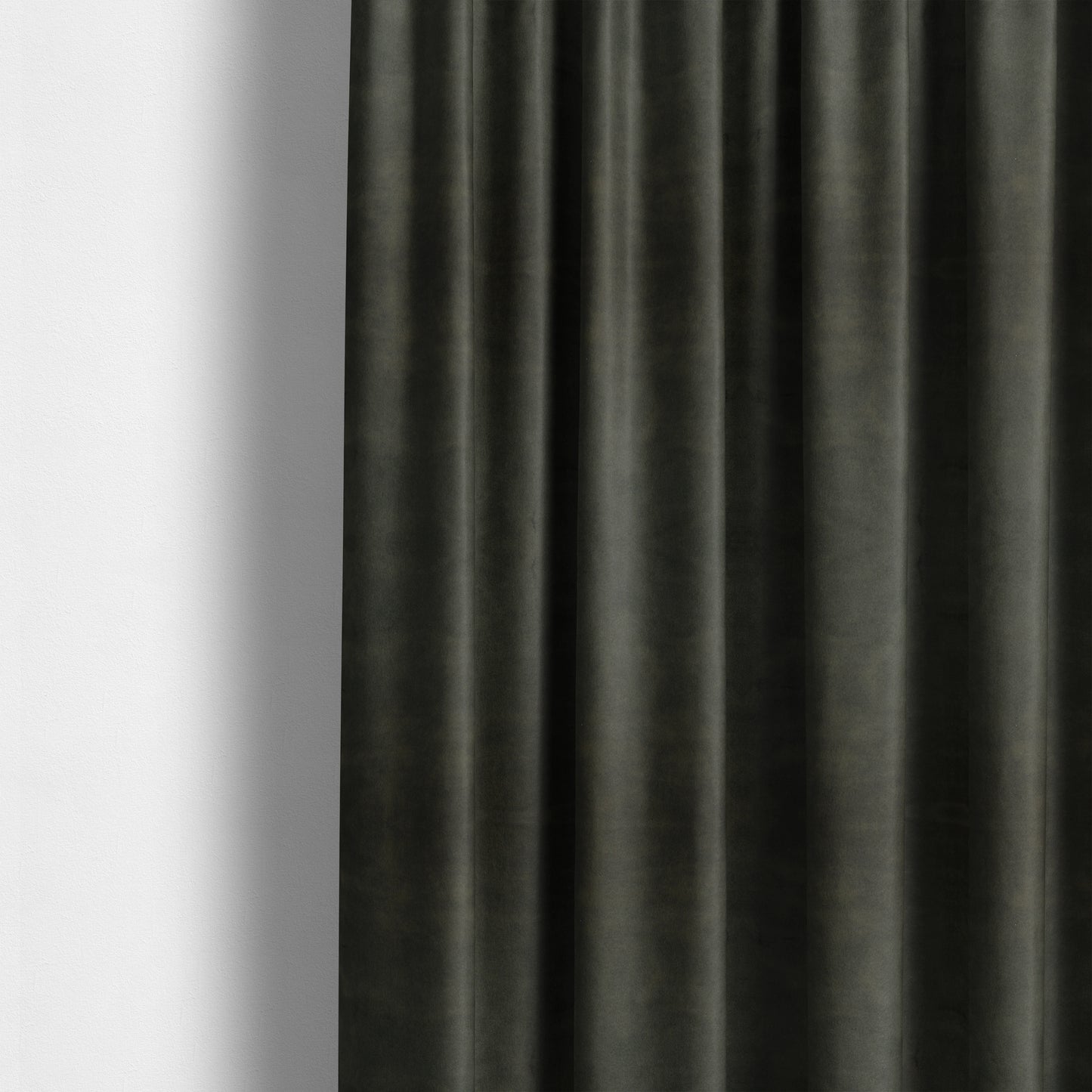 Kansas Distressed Black Coloured Velour Velvet Upholstery Curtains Fabric - Made To Measure Curtains