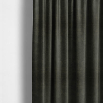 Kansas Distressed Black Coloured Velour Velvet Upholstery Curtains Fabric - Made To Measure Curtains