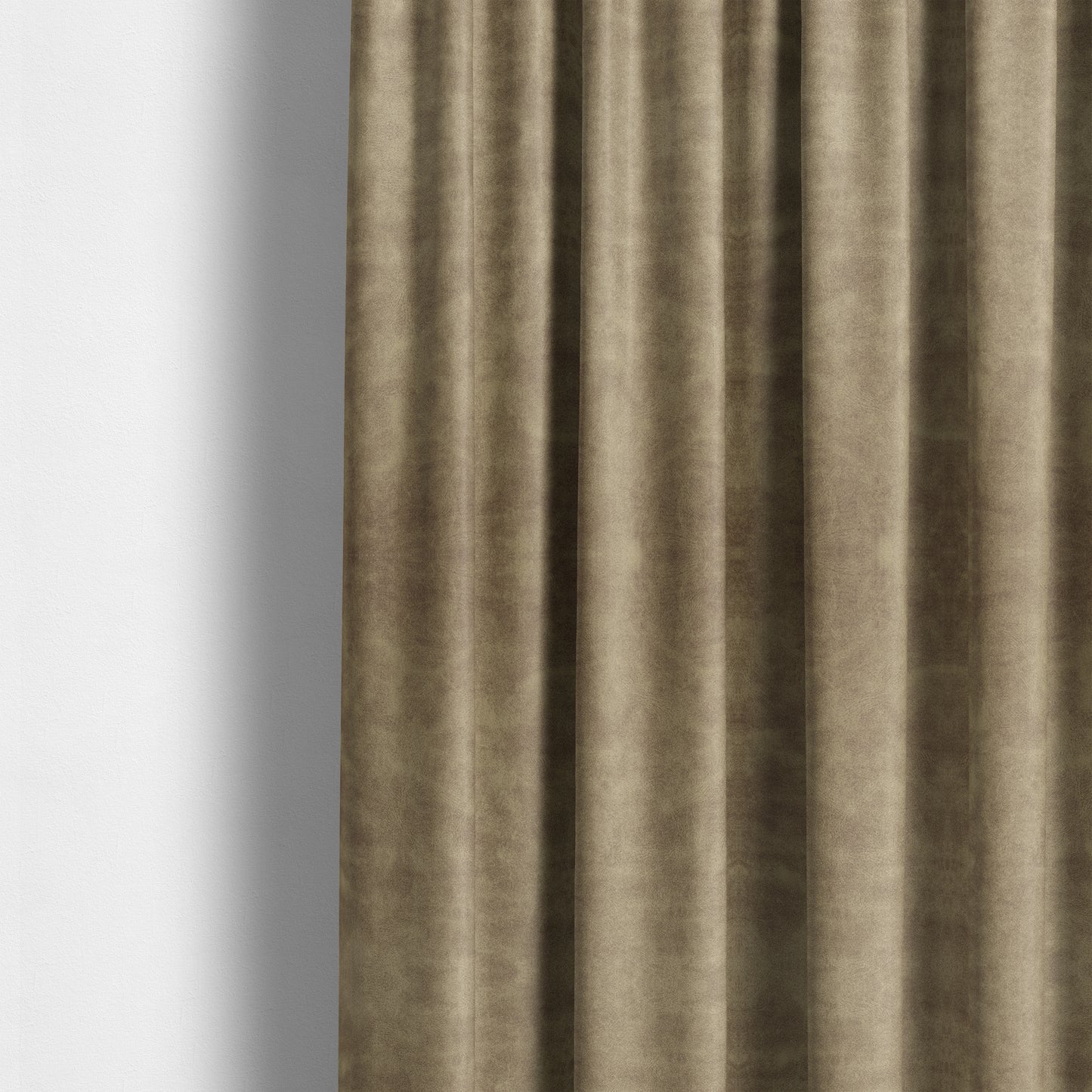 Kansas Distressed Beige Coloured Velour Velvet Upholstery Curtains Fabric - Made To Measure Curtains