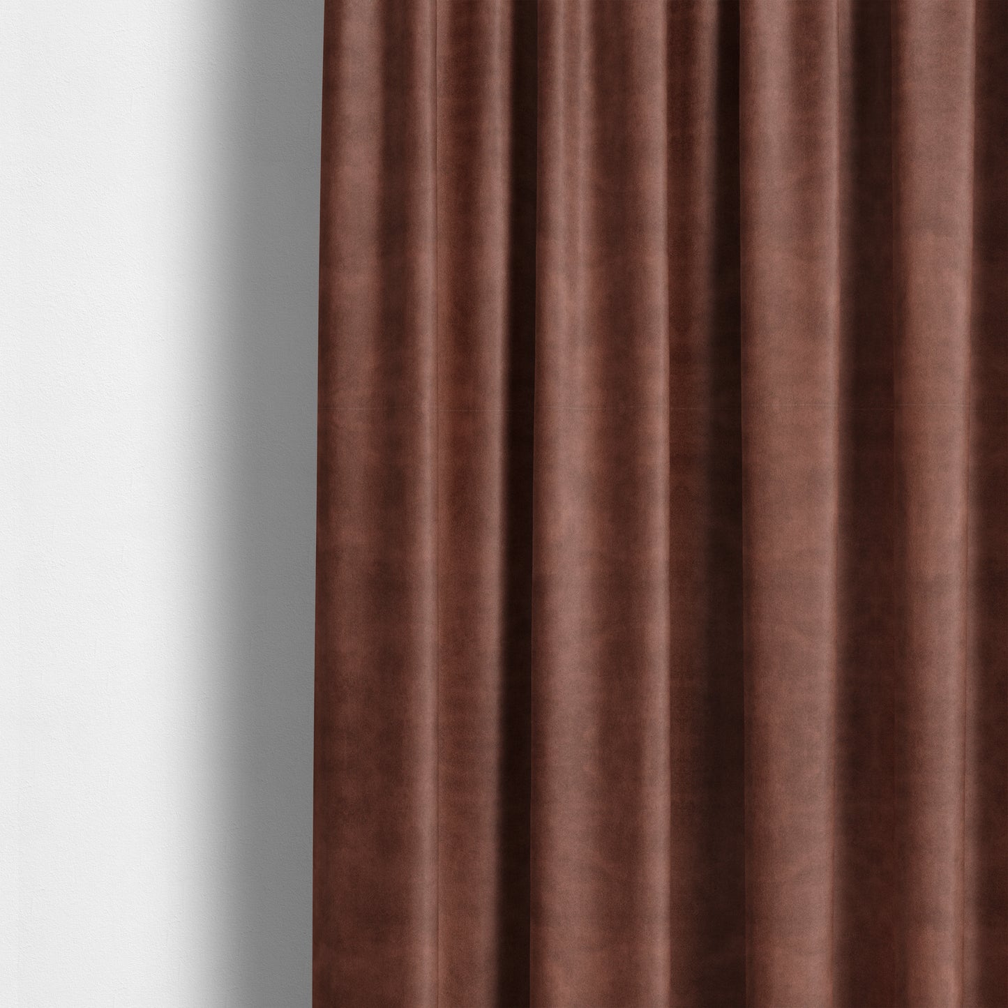 Kansas Distressed Red Coloured Velour Velvet Upholstery Curtains Fabric - Made To Measure Curtains