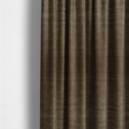 Kansas Distressed Cedar Brown Coloured Velour Velvet Upholstery Curtains Fabric - Made To Measure Curtains