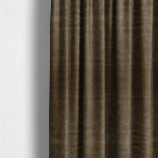 Kansas Distressed Cedar Brown Coloured Velour Velvet Upholstery Curtains Fabric - Made To Measure Curtains