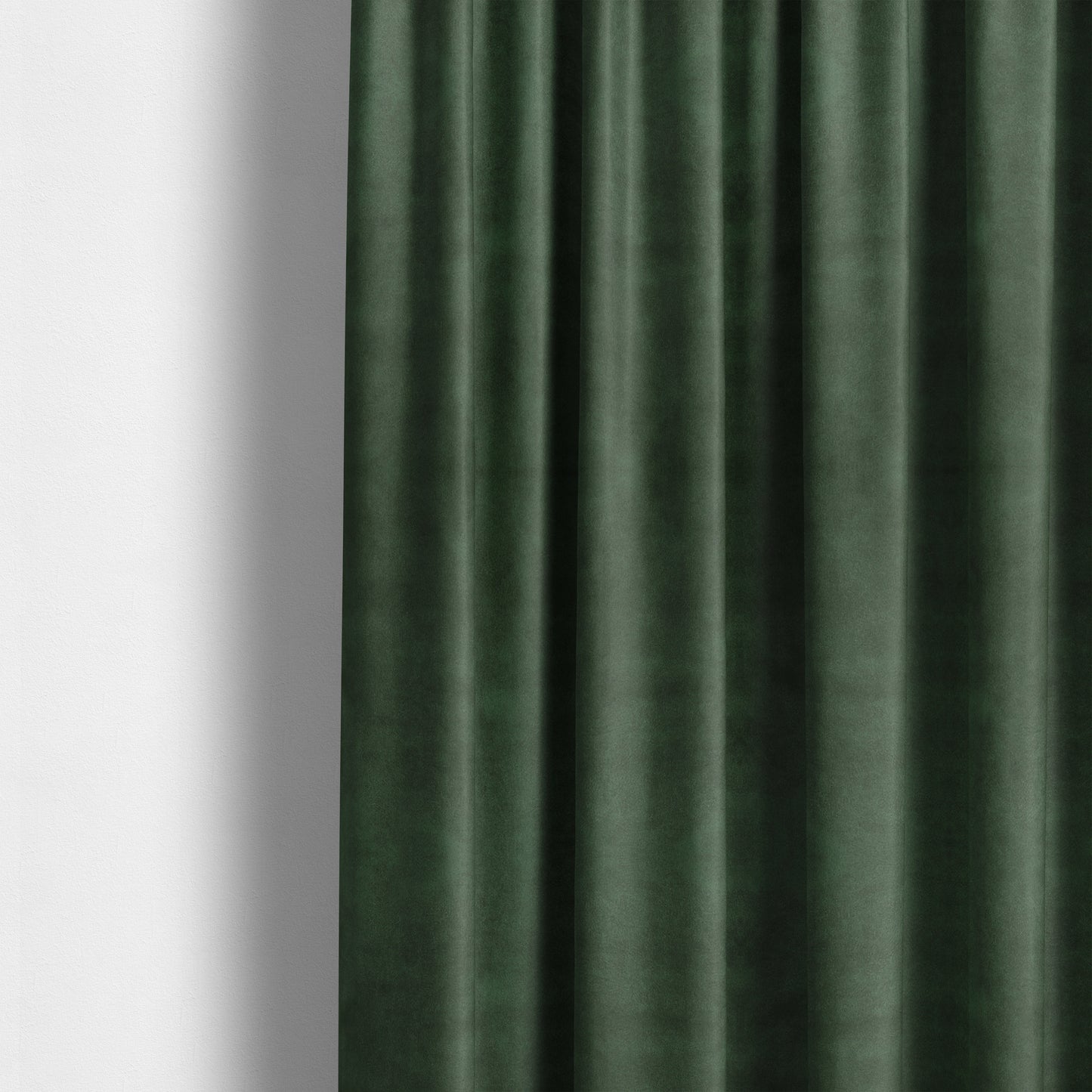 Kansas Distressed Pine Green Coloured Velour Velvet Upholstery Curtains Fabric - Made To Measure Curtains